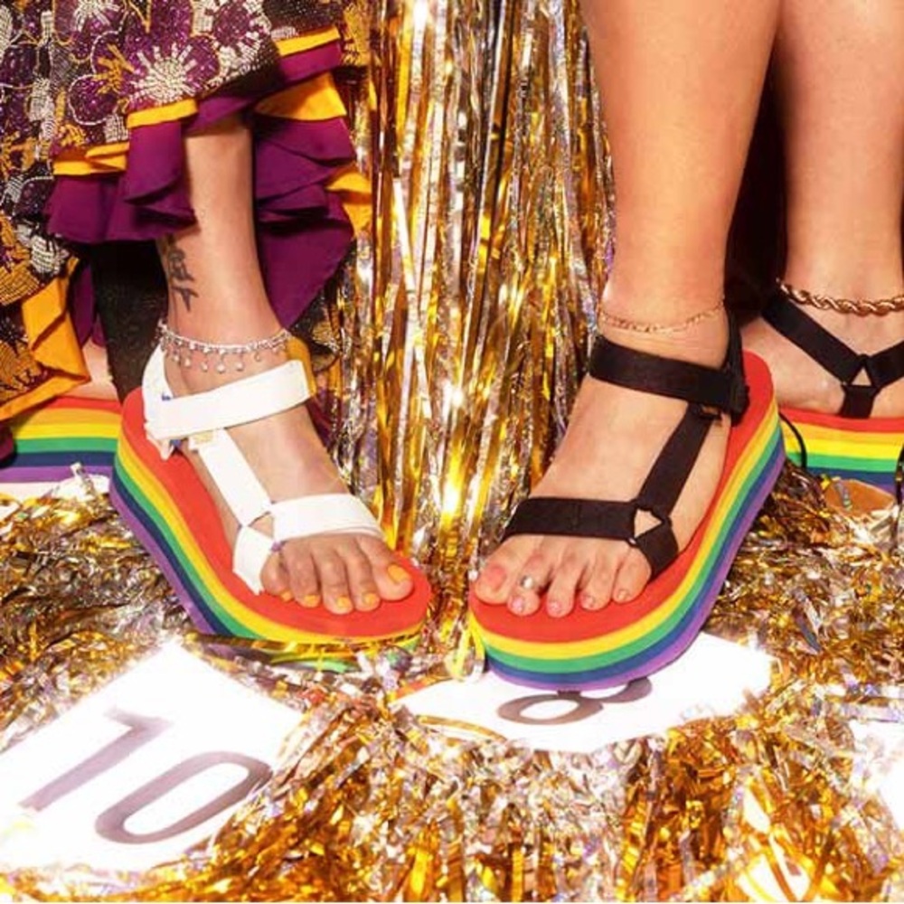 Teva Flatform Universal Rainbow Pride Sandals - Picture 4 of 16